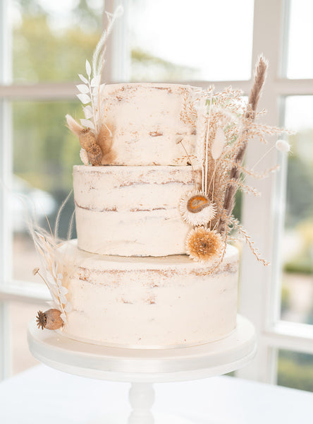 Semi-Naked Wedding Cake - 3 Tiers Serves 90-100