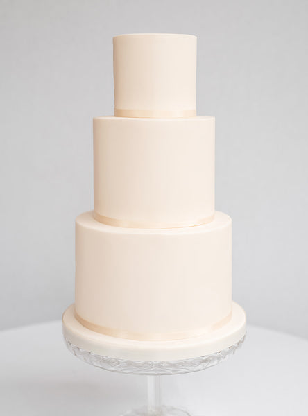 Classic Ivory Wedding Cake - 3 Tiers Serves 50-60