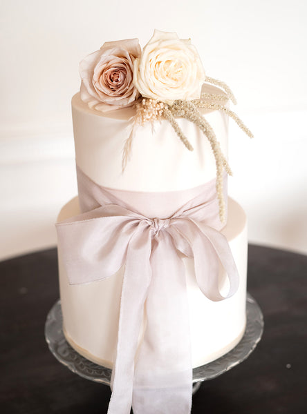 Classic Ivory Wedding Cake - 2 Tiers Serves 40-50