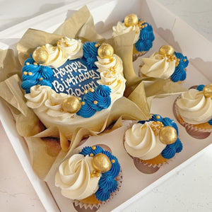 Gold & Blue Lux 'Bento Box' of Cake - NEW!
