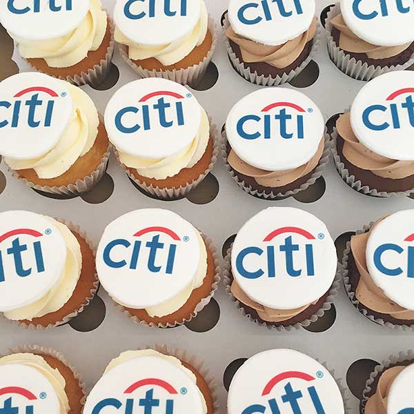 Printed Logo Cupcakes
