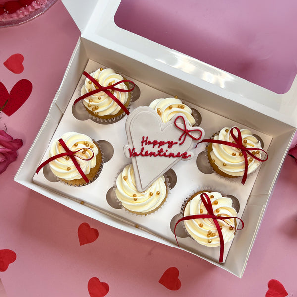 Happy Valentines bow cupcakes