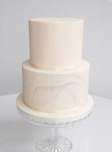 Classic Ivory Wedding Cake with Marble Effect - 2 Tiers Serves 40-50
