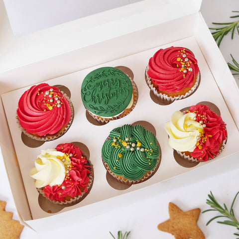 Festive Luxe Christmas Cupcakes - Vegan Option Available