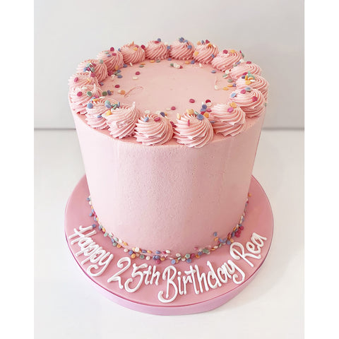 Pink Buttercream Celebration Cake