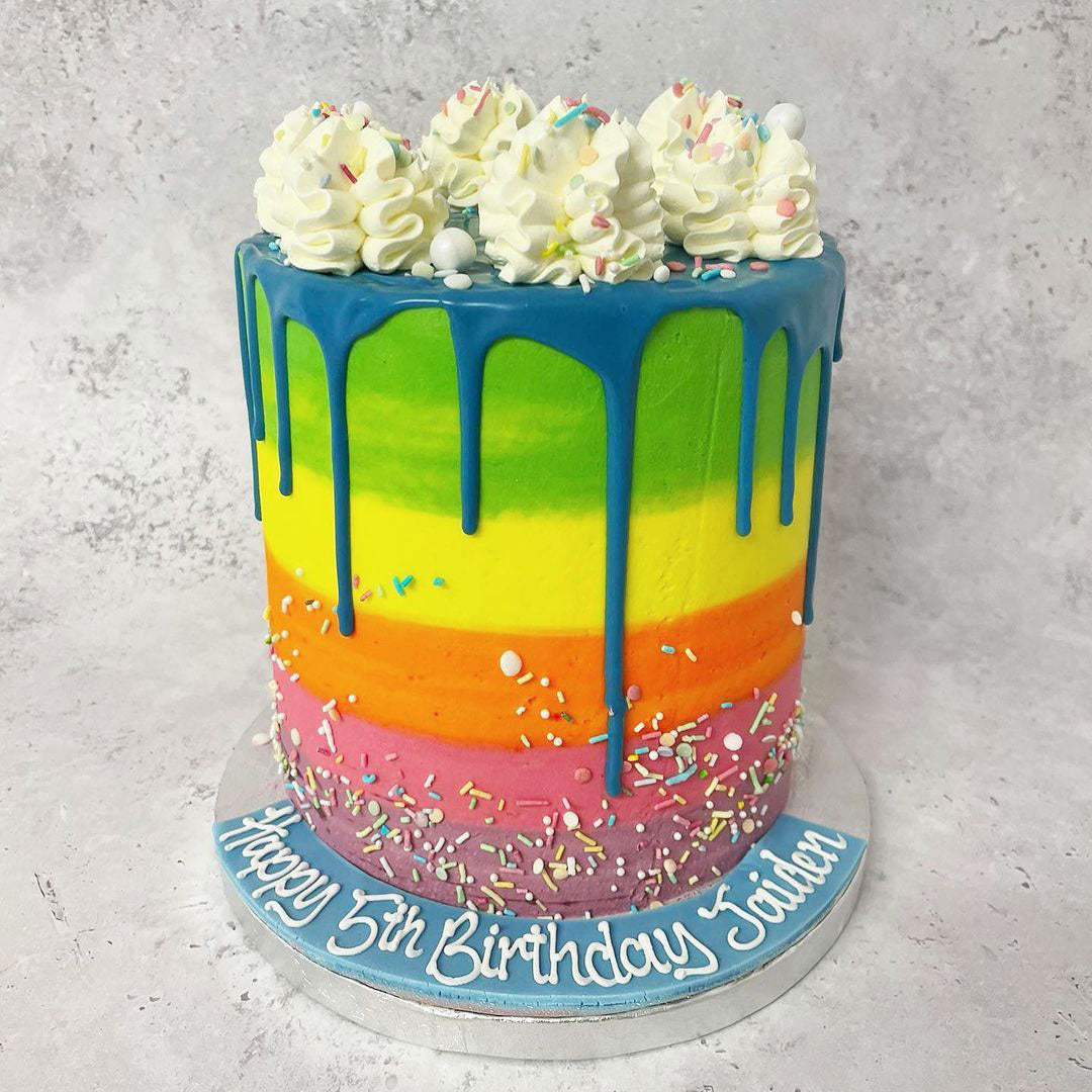 Rainbow Drip Celebration Cake