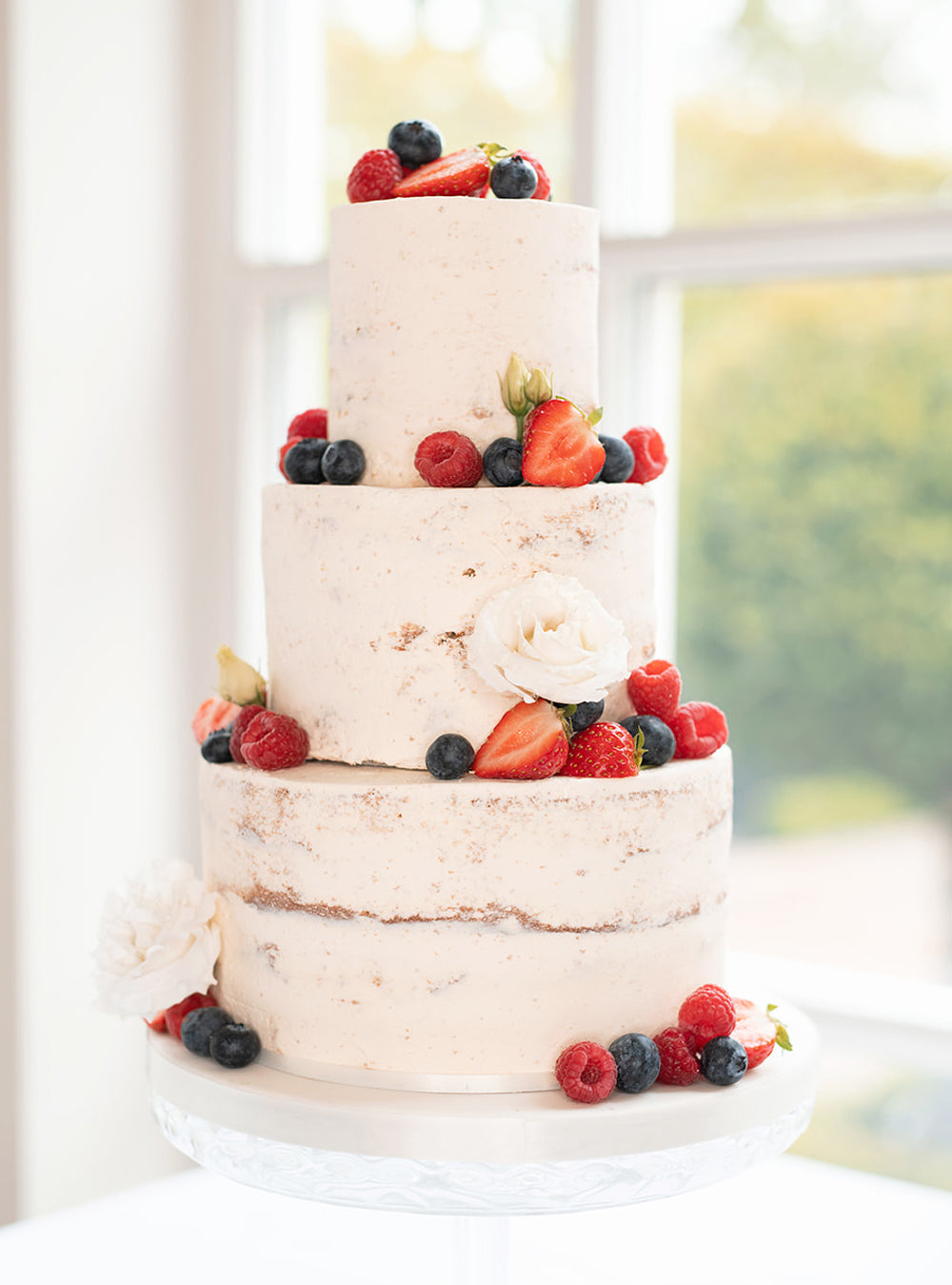 Semi-Naked 3 Tier Wedding Cake - Order online from The Cakery