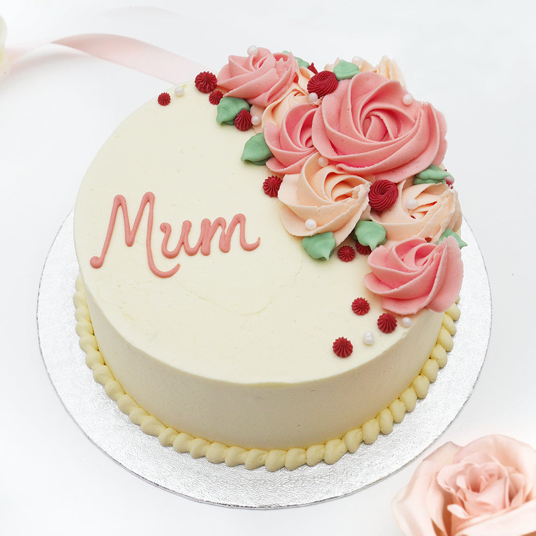Vegan 'Blooming Lovely' Rose Swirl Celebration Cake