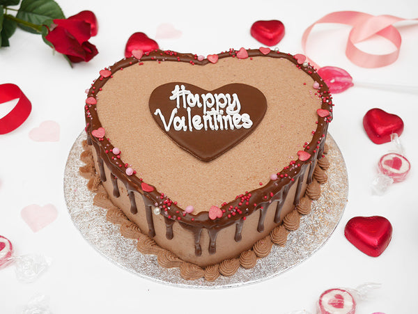 'Chocolate Sweetheart' Heart Shaped Valentine's Day Cake in Chocolate